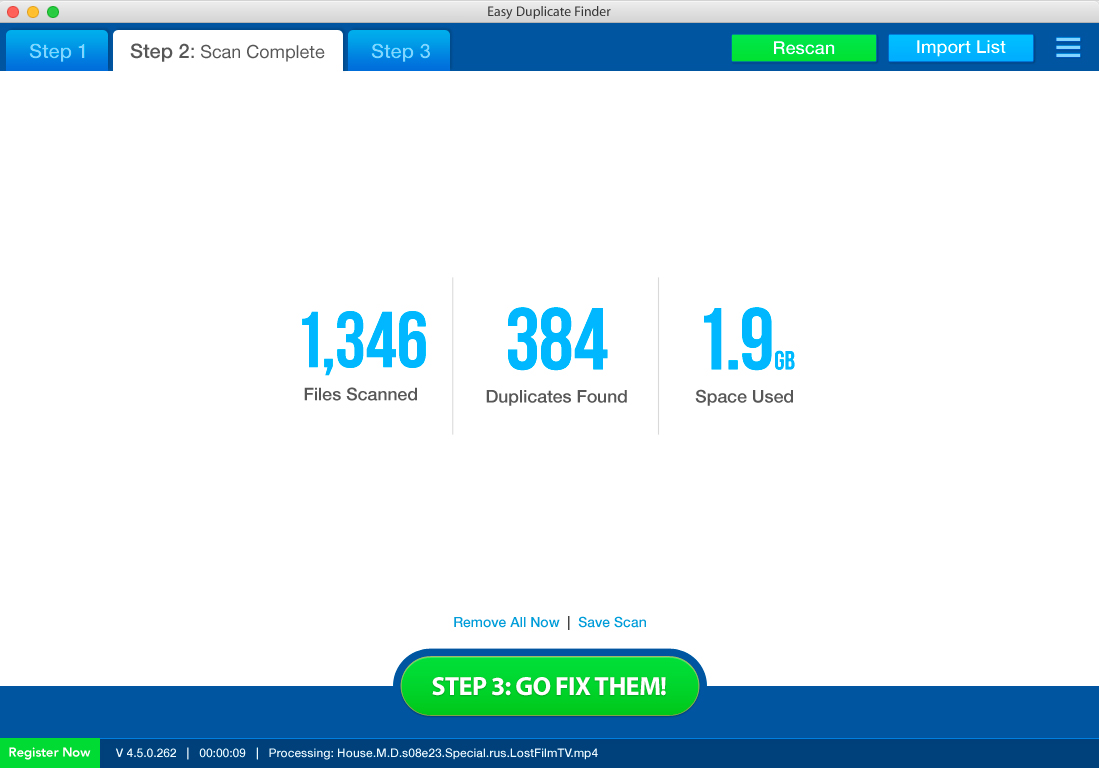 Step 2 - Scan Complete